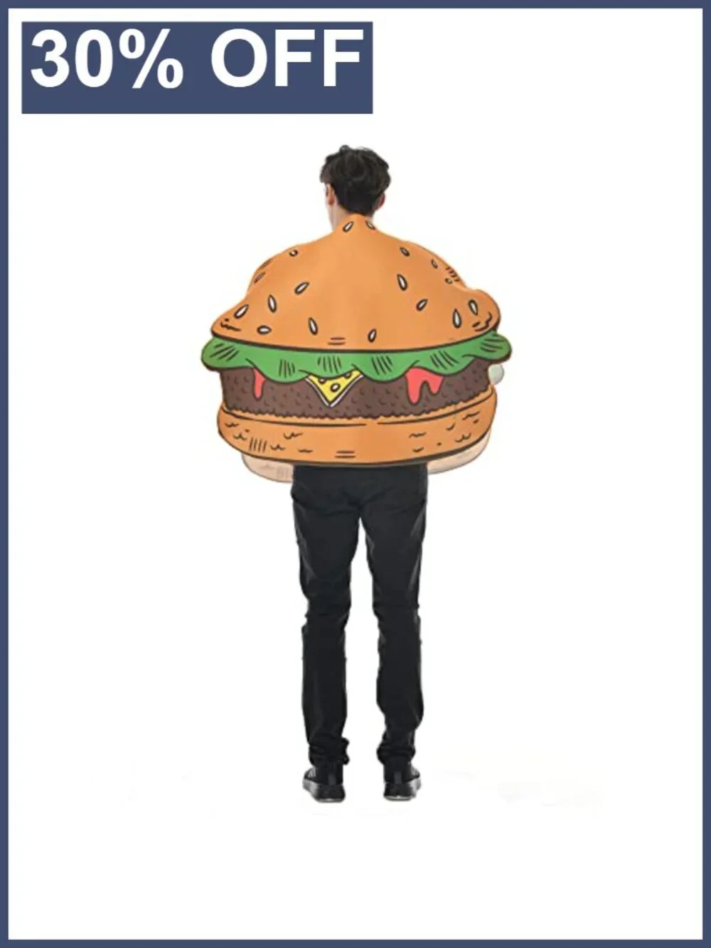 Adult Hamburger Costume One Size Funny Halloween Food Tunic Cosplay Polyester